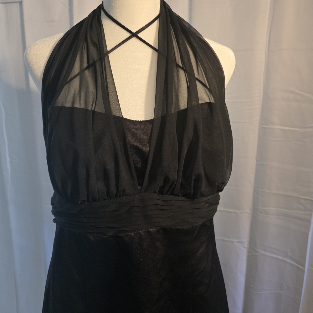 David's Bridal Elegant Black Backless Dress